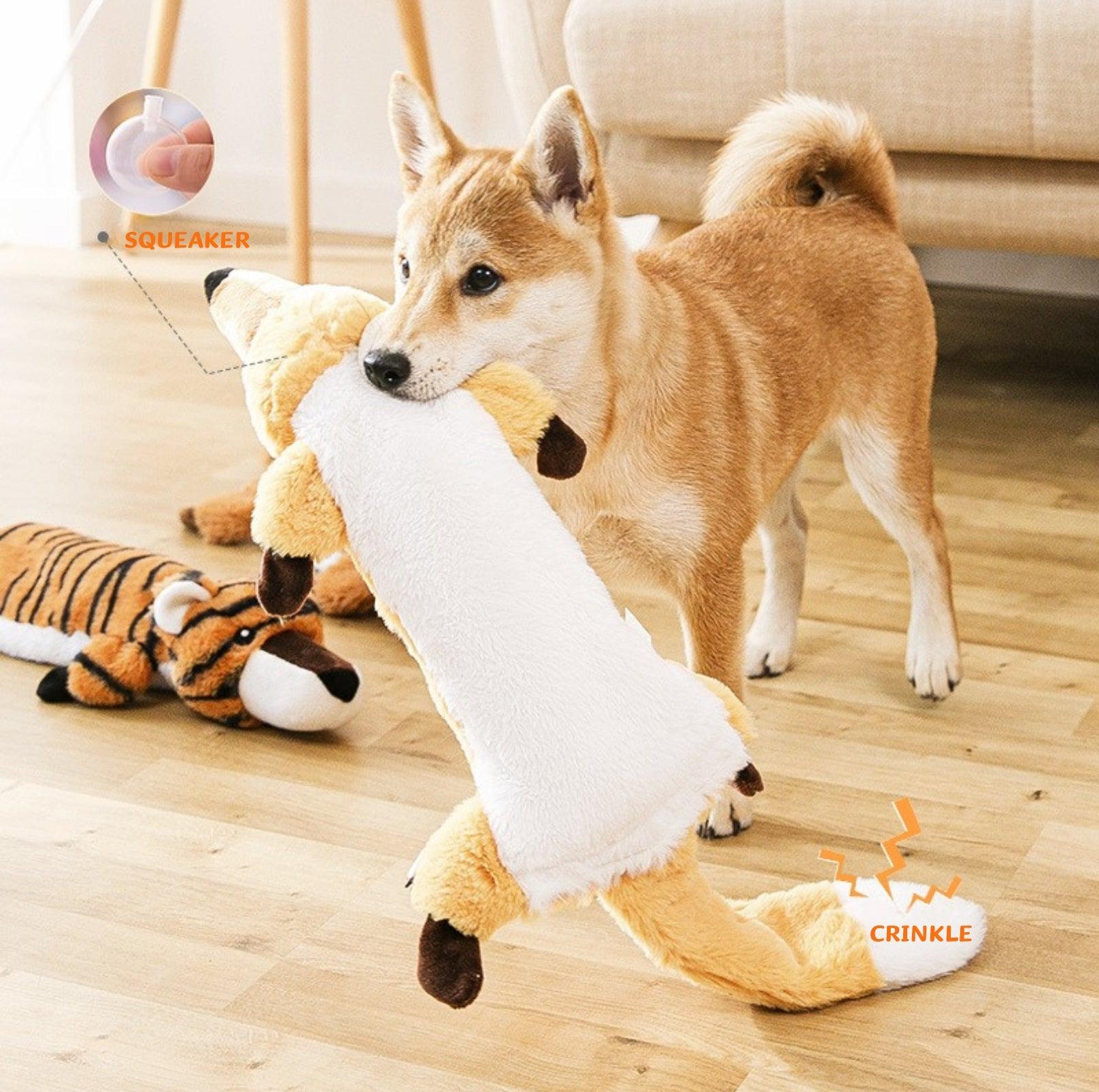 Animal Style Pocketed Plush Dog Toy - Fillable with Water Bottle for Extra Fun