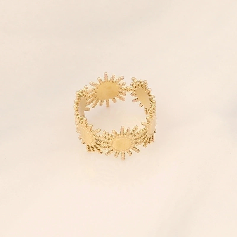 Fashion Waves Stainless Steel Inlay Open Ring