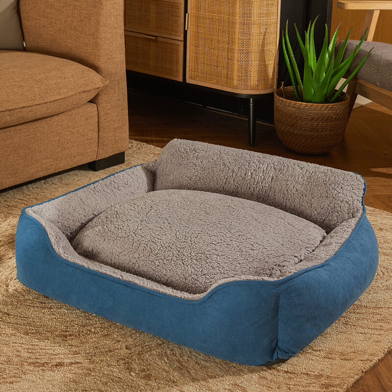 Cozy Plush Full Backrest Dog Sofa Bed