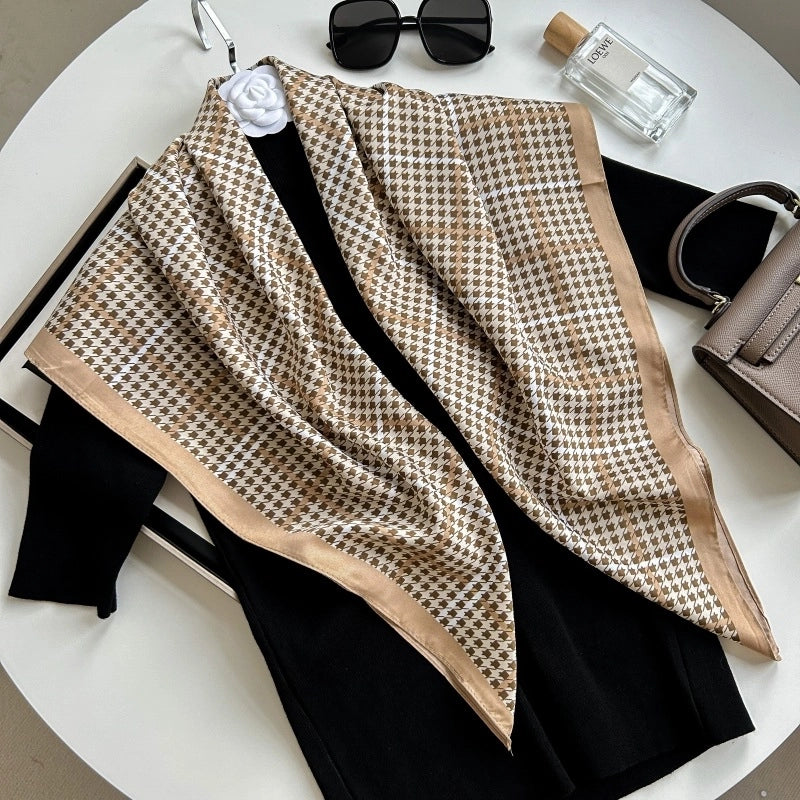 Women's Minimalist Commute Color Block Polyester Printing Silk Scarf