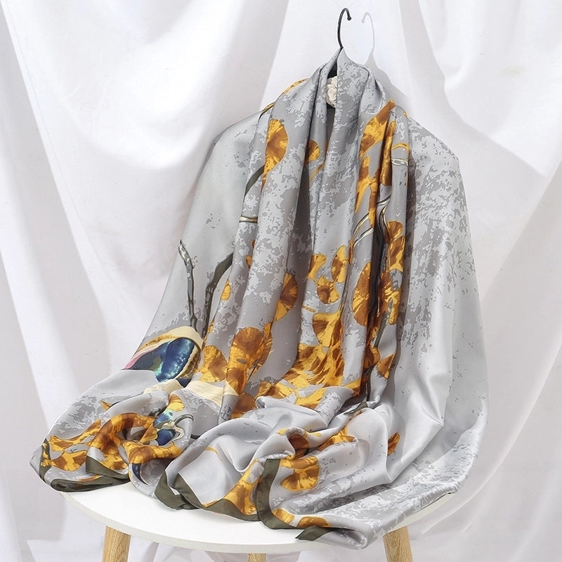 Women's Lady Flower Cloud Brocade Printing Scarf