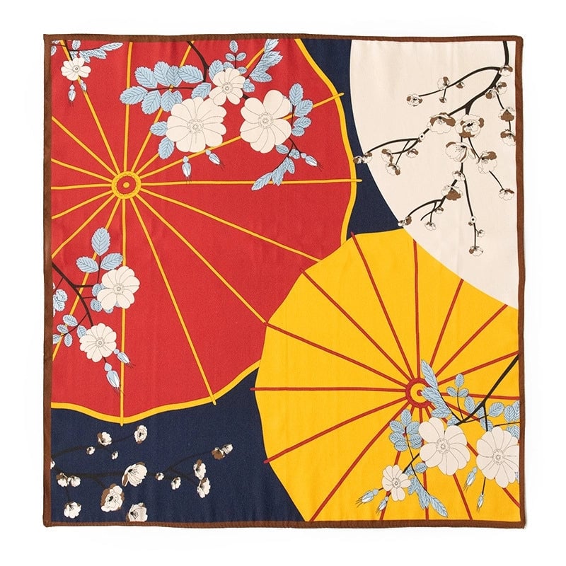 Women's Elegant Four Leaf Clover Polka Dots Flower Silk Silk Scarf