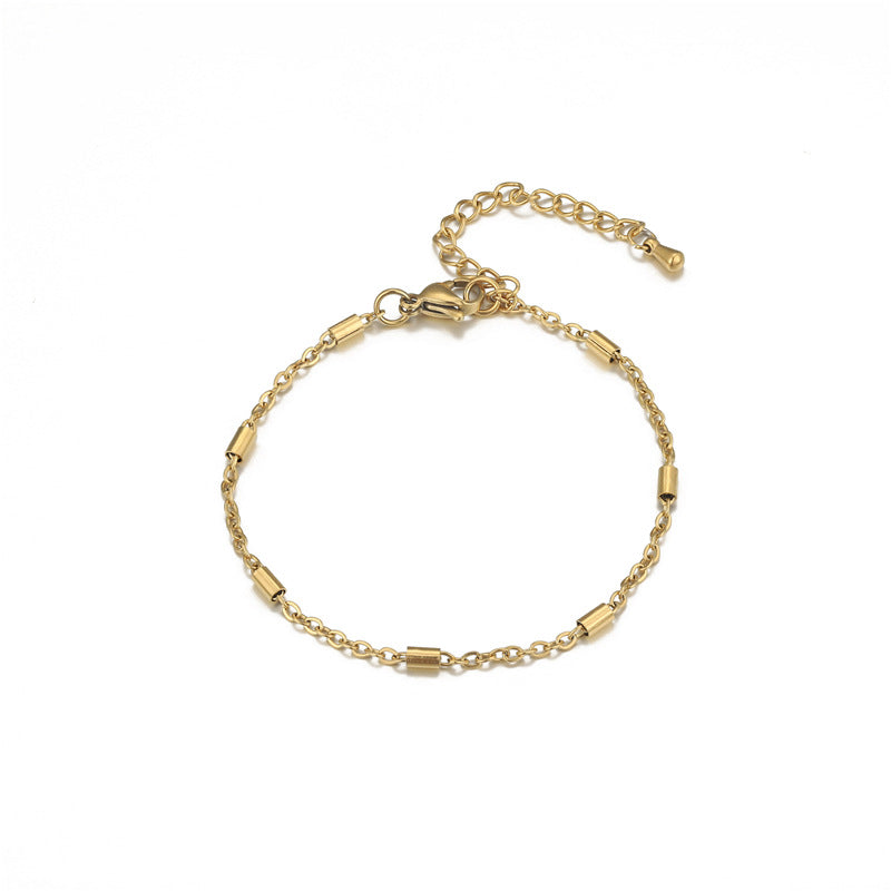 Women Minimalist Ellipse Geometric Stainless Steel Electroplating Bracelets