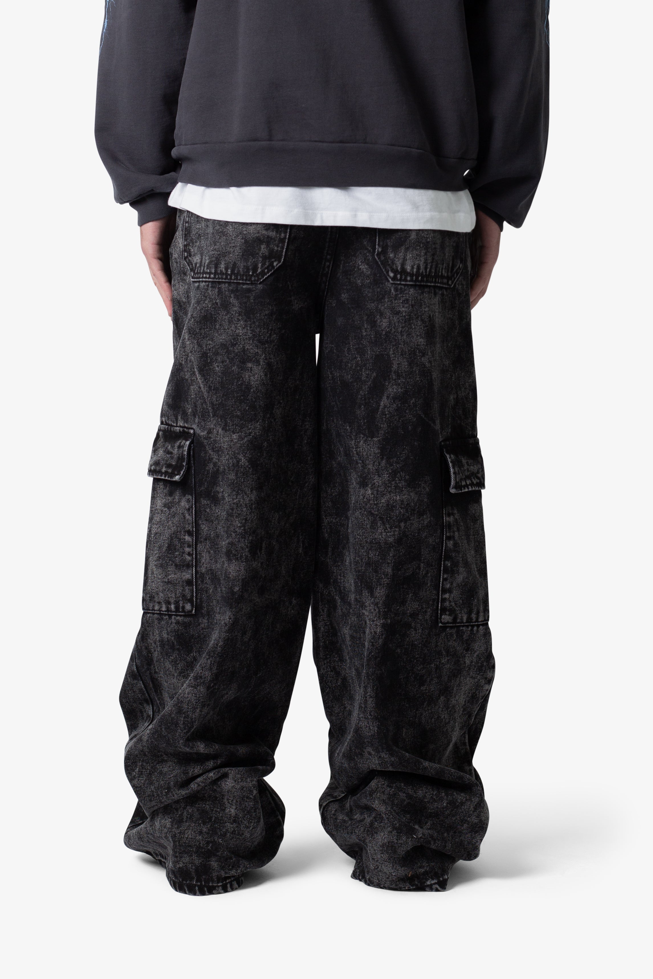 Void Baggy Cargo Denim - Washed Black