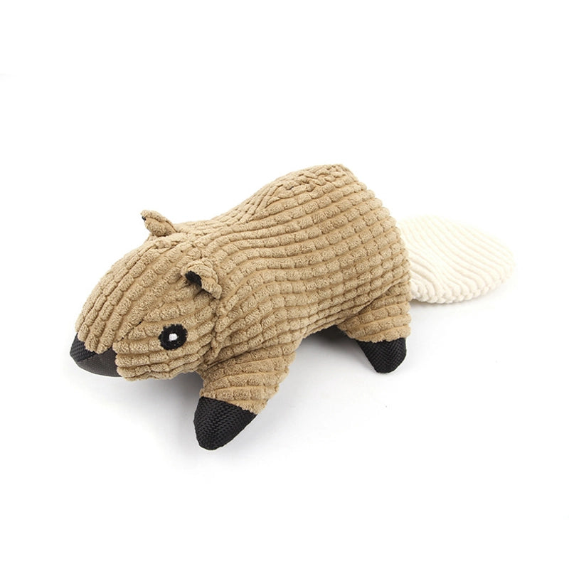 Cute Dog Teething Corduroy Sounding Plush Toy