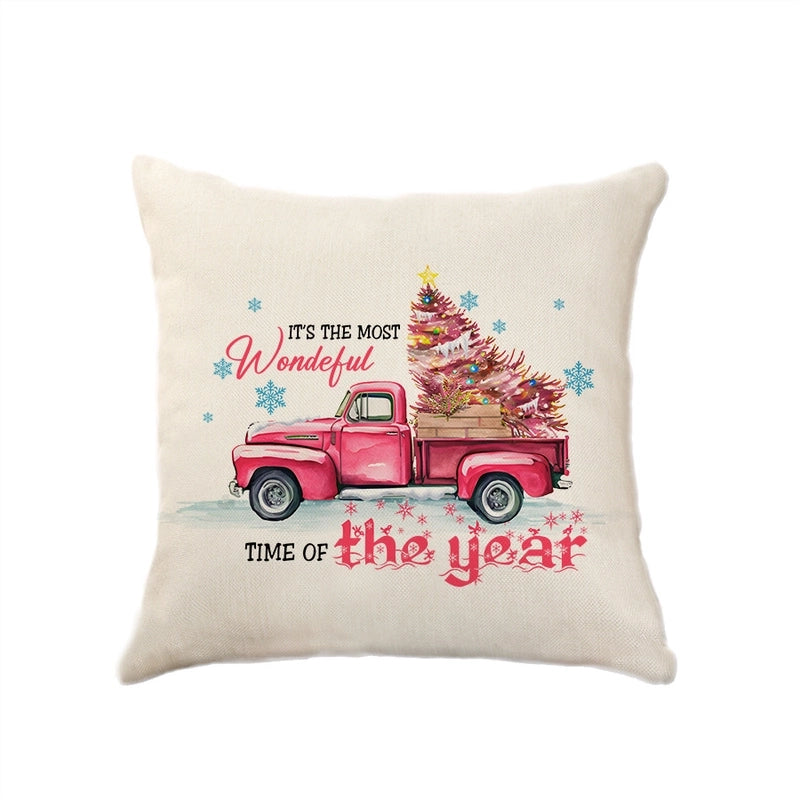 Christmas Vacation Letter Polyester Pillow Cases Couch & Sofa Decor