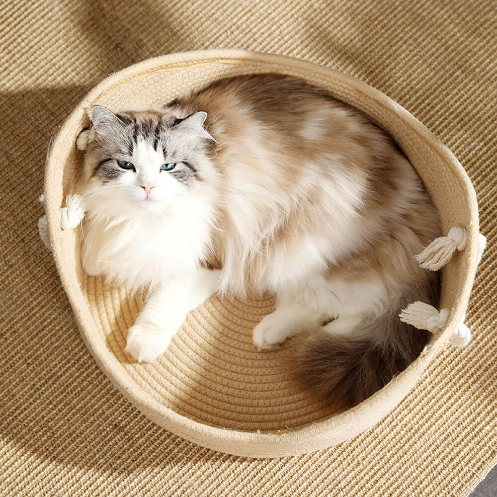 Straw Durable Handmade Cradle Pet Wicker Cat Bed