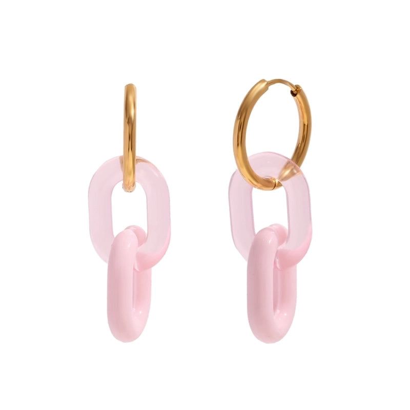 1 Pair Sweet Minimalist Classic Style Solid Color Plating 304 Stainless Steel 18K Gold Plated Drop Earrings
