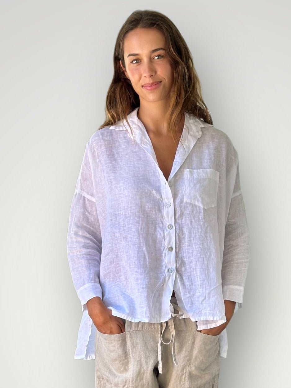 rosie shirt - white linen