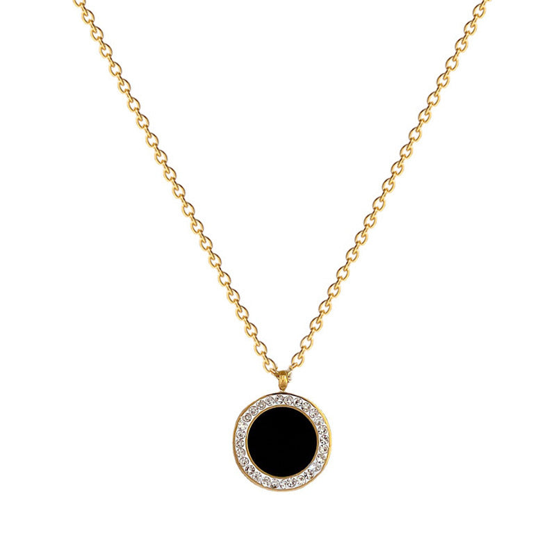 Fashion Chamfered Cube Geometric Titanium Steel Electroplating Necklaces