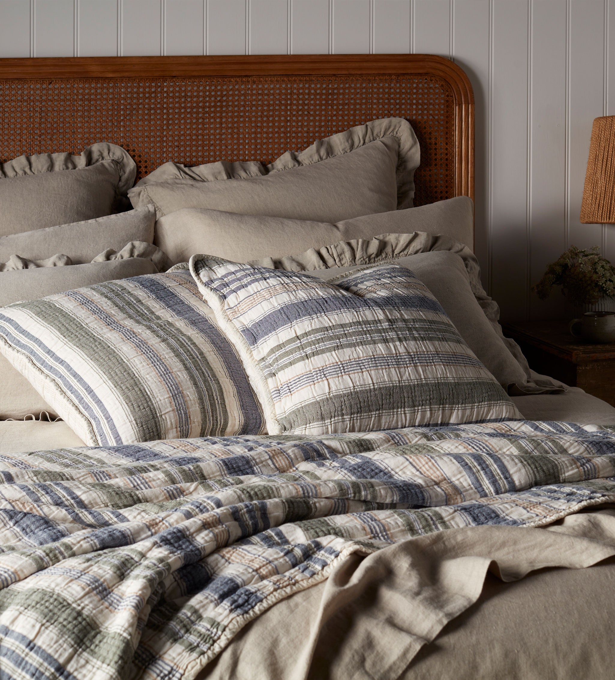 Natural 100% Linen Frill Pillowcase