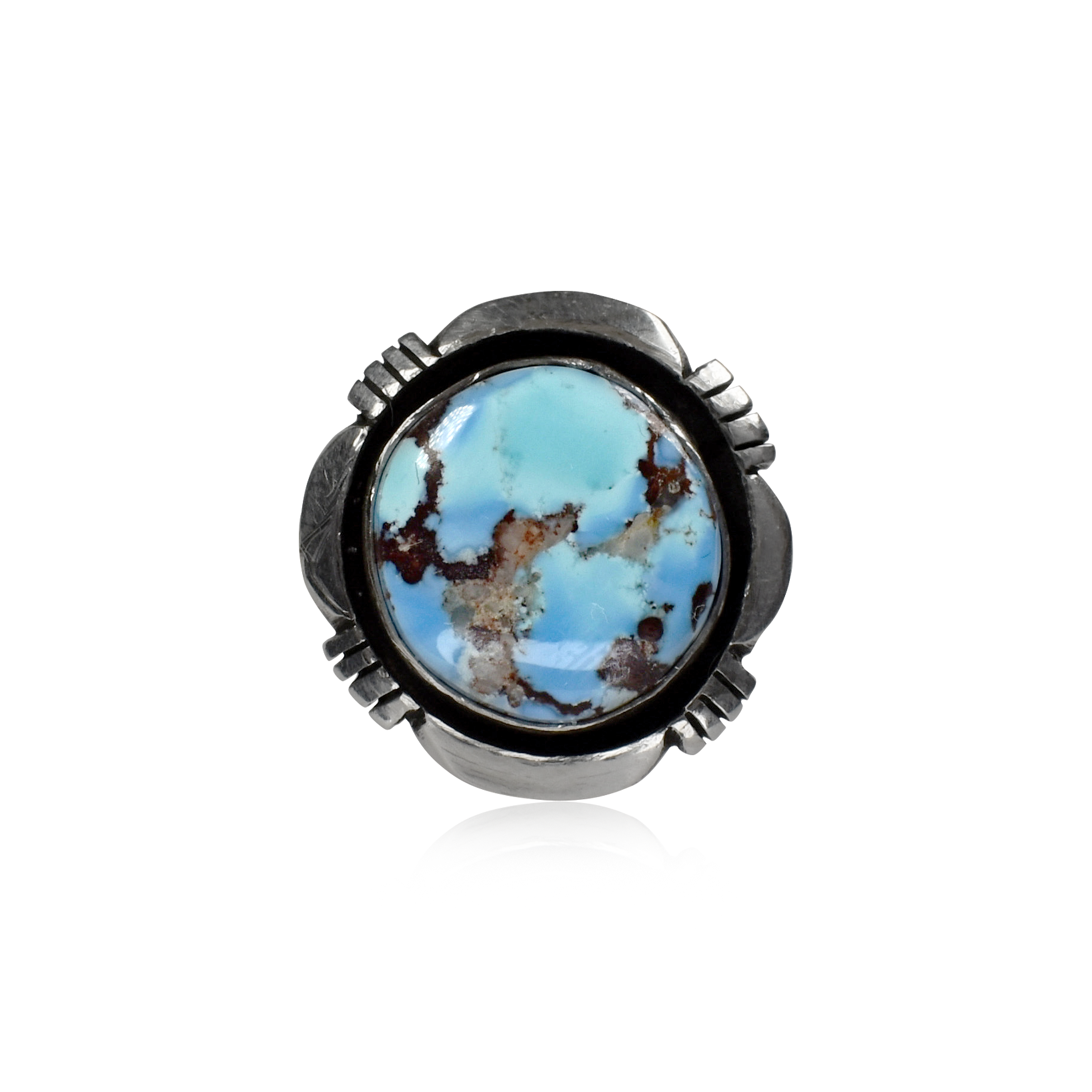 Golden Hills Turquoise Circular Ring  by Etta Endito