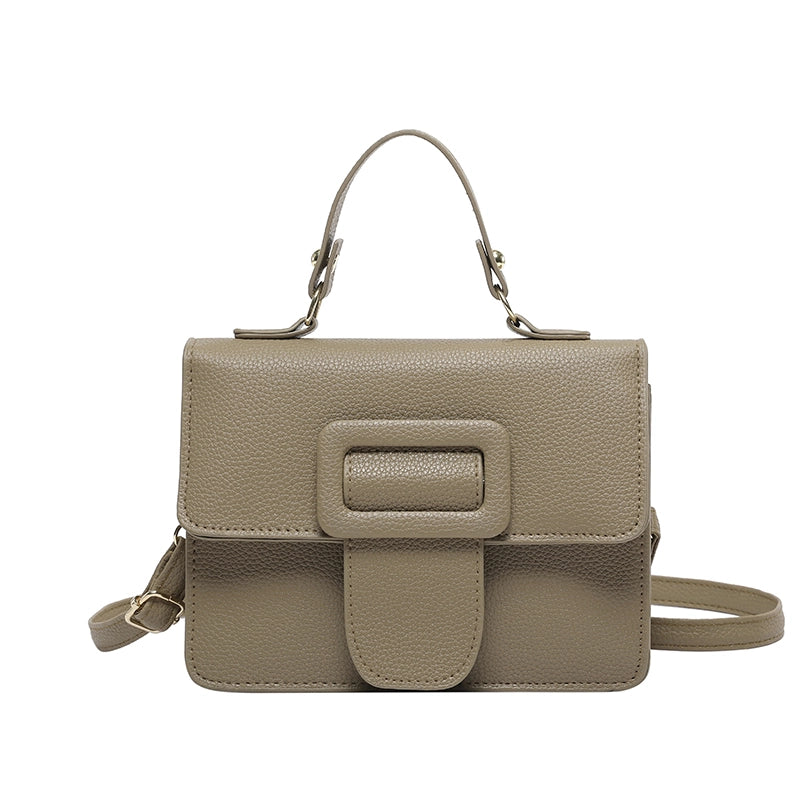 Women's Pu Leather Solid Color Basic Flip Cover Handbag