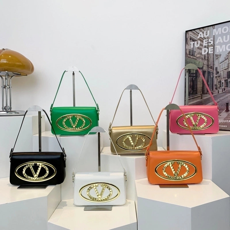 Women's Small Pu Leather Letter Streetwear Square Zipper Shoulder Bag Crossbody Bag