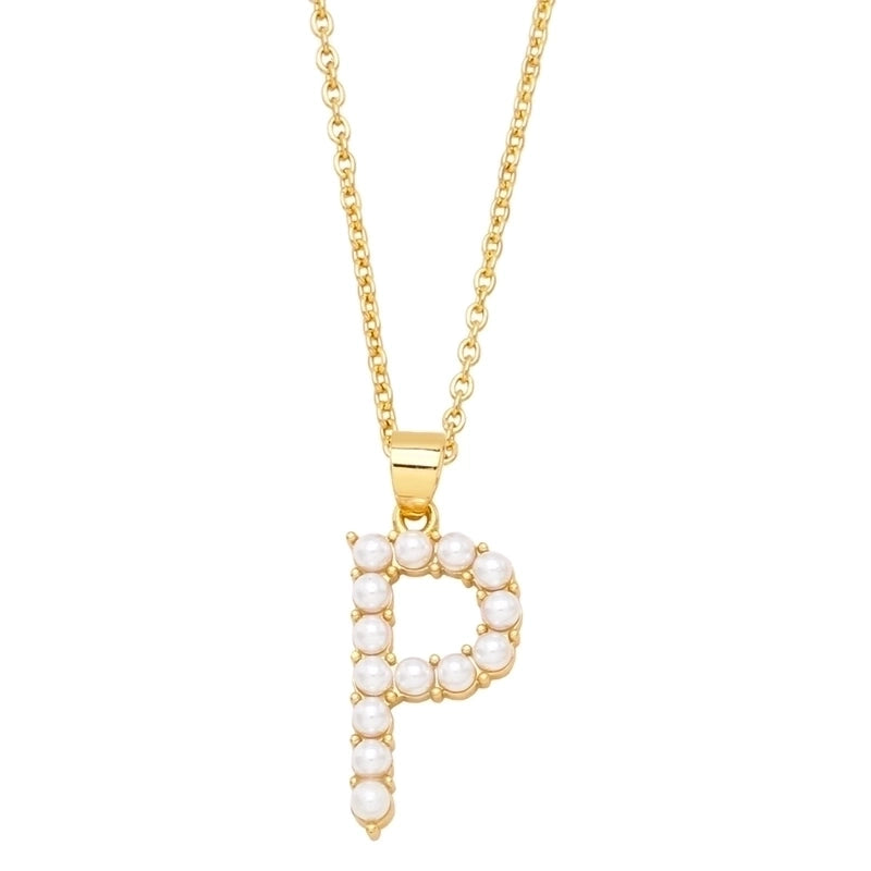 Copper Cable Chain Letter Pendant Necklace