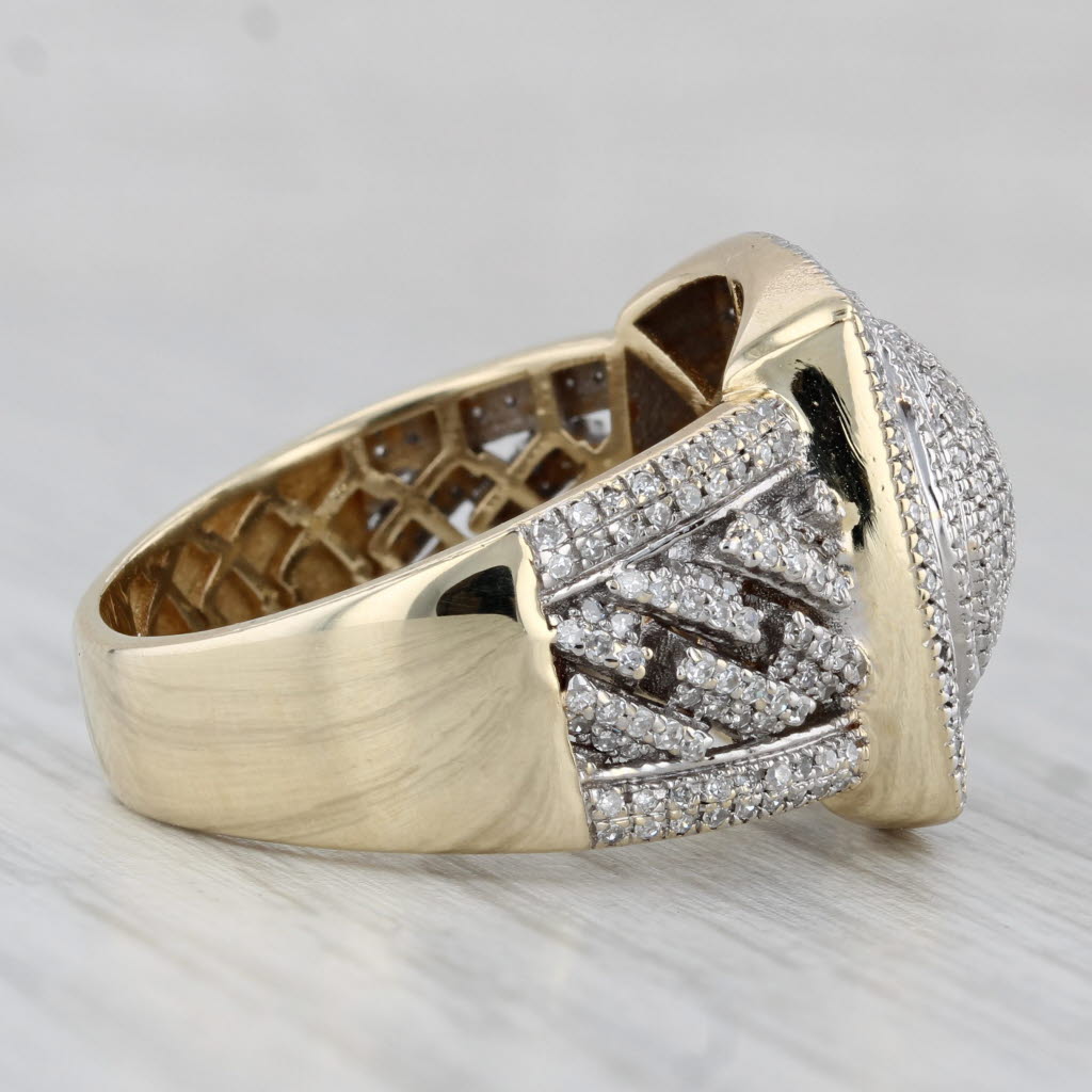 0.77ctw Diamond Halo Ring 10k Yellow Gold Size 10.25