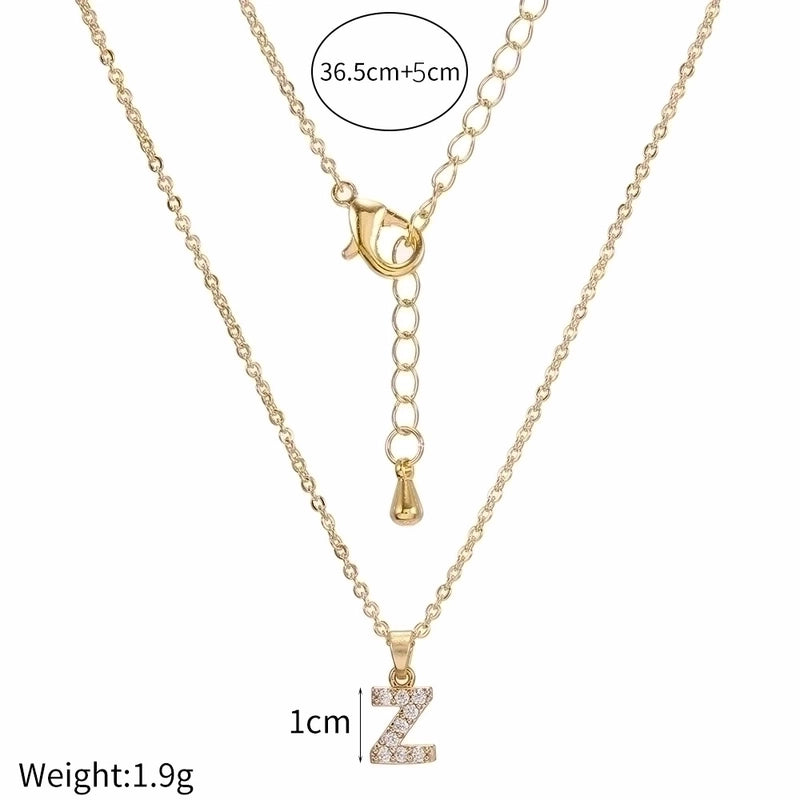 Brass Cable Chain Letter Necklace
