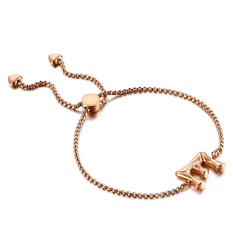 Casual Minimalist Letter Heart Shape Stainless Steel 18K Gold Plated Bracelets In Bulk