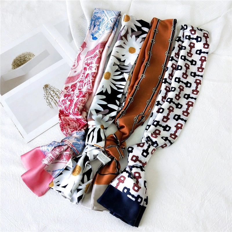 Women's Casual Minimalist Geometric Polka Dots Satin Silk Scarf