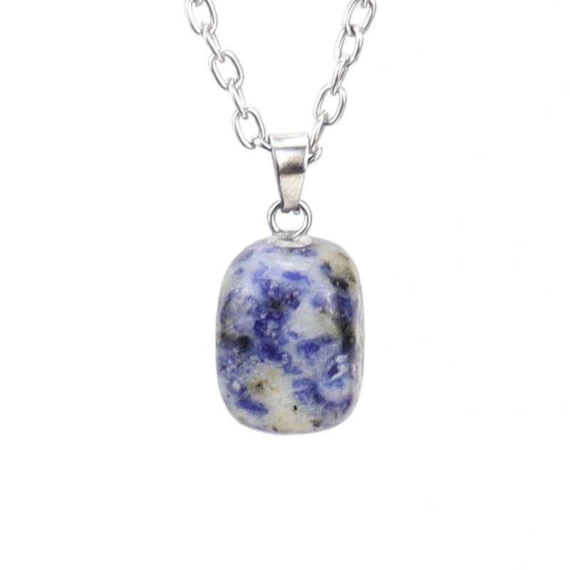 Minimalist Geometric Natural Stone Ferroalloy Knitting Pendant Necklace