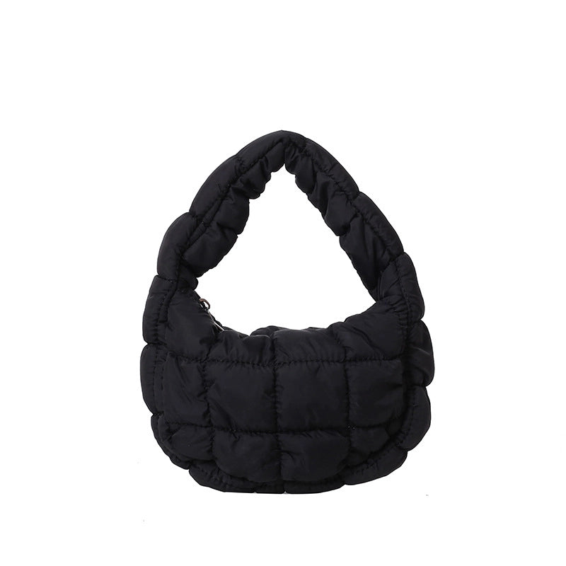 Women's Small Nylon Solid Color Basic Zipper Cloud Shape Bag