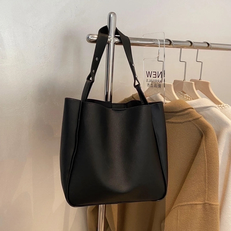 Large Pu Leather Streetwear Bucket Bag