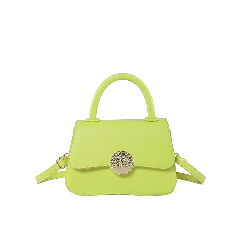 Women's Pu Leather Solid Color Basic Flip Cover Handbag