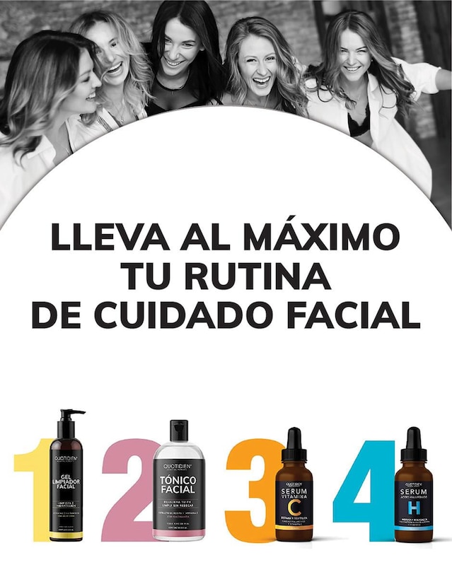 Kit Limpiador + Tónico + Serum Vitamina C + Acido Hialuronico Skin Care Suero Facial Quotidien