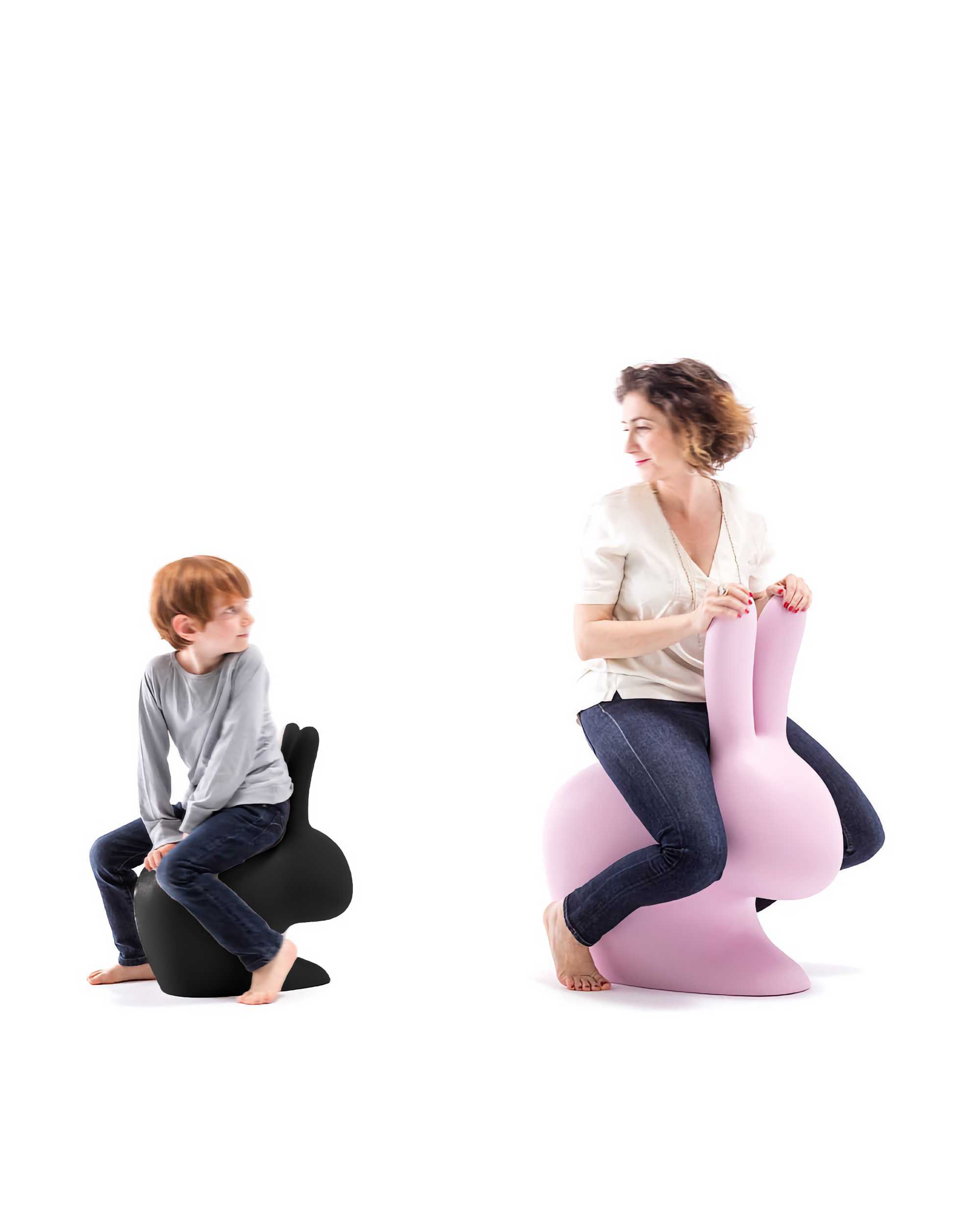 Qeeboo Rabbit Chair Baby. Black
