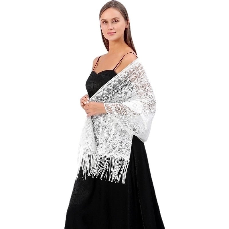Women's Elegant Solid Color Flower Polyester Lace Shawls