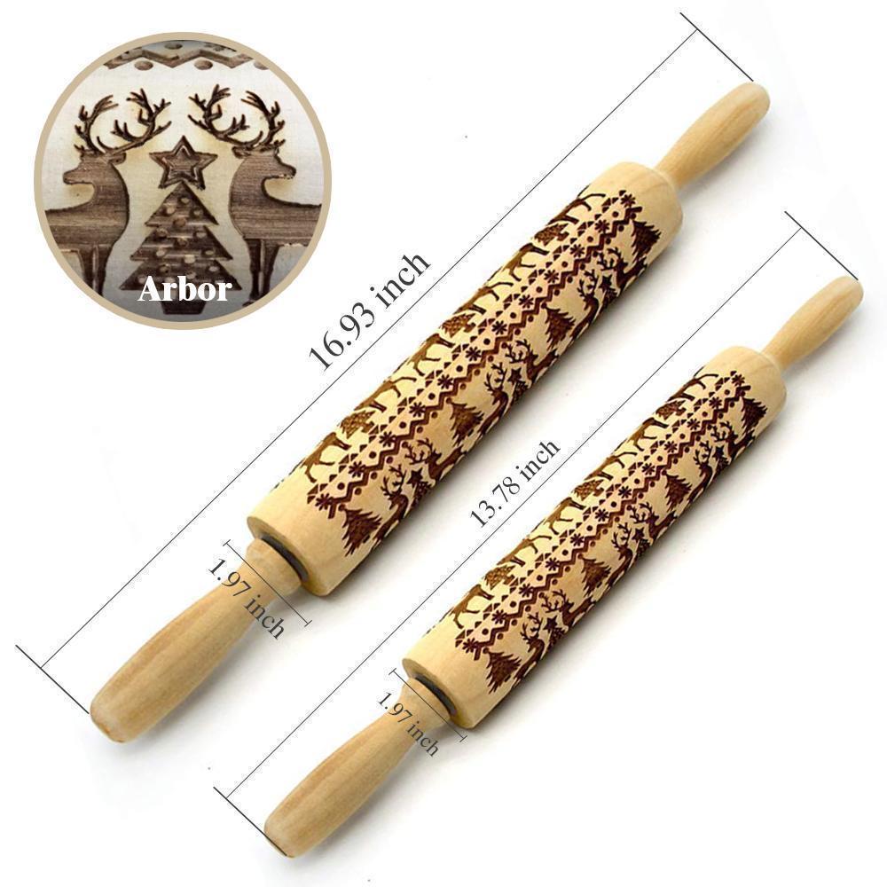 Christmas Embossing Rolling Pin