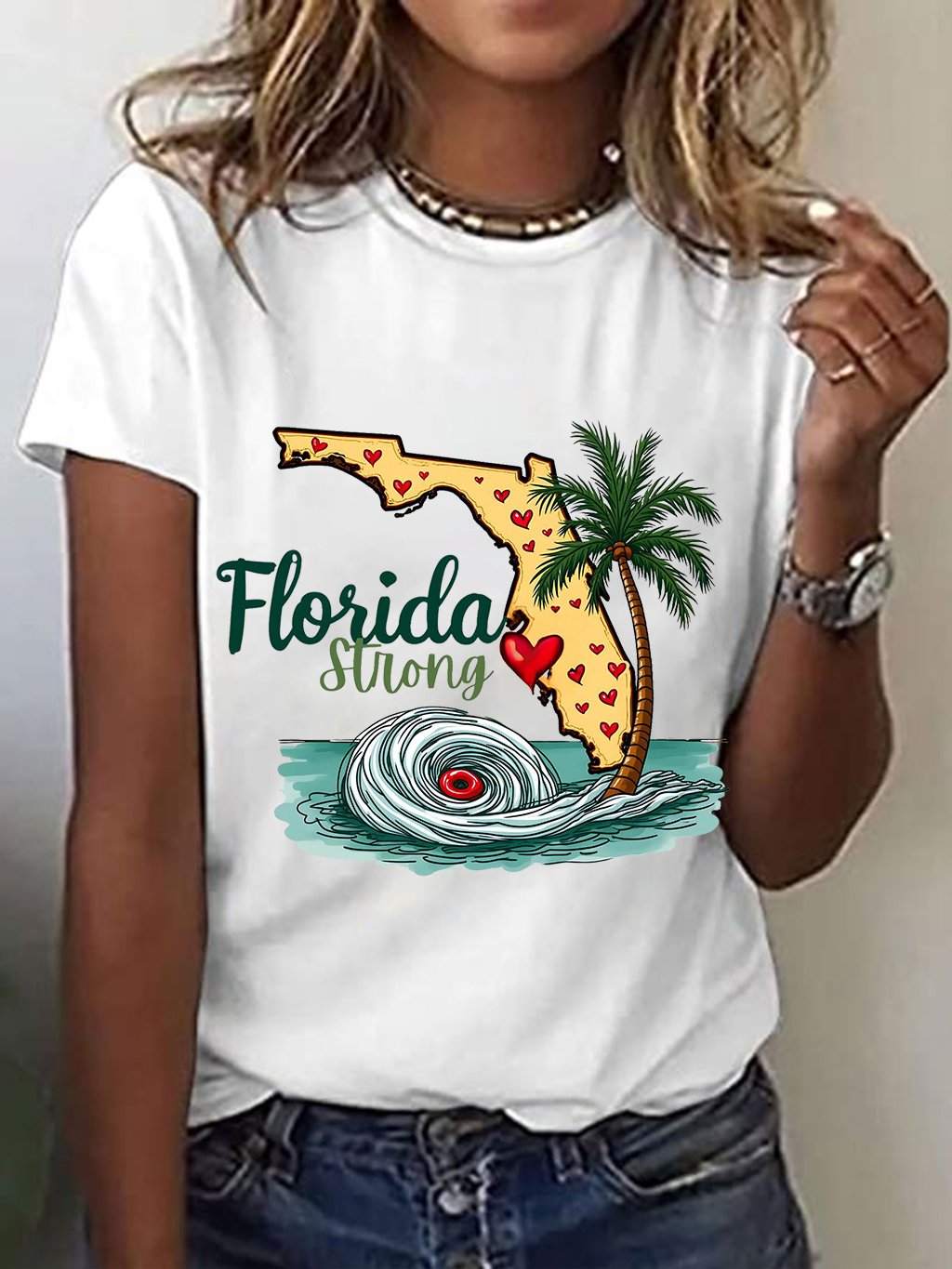 Women's Florida Strong Printed Casual T-Shirt