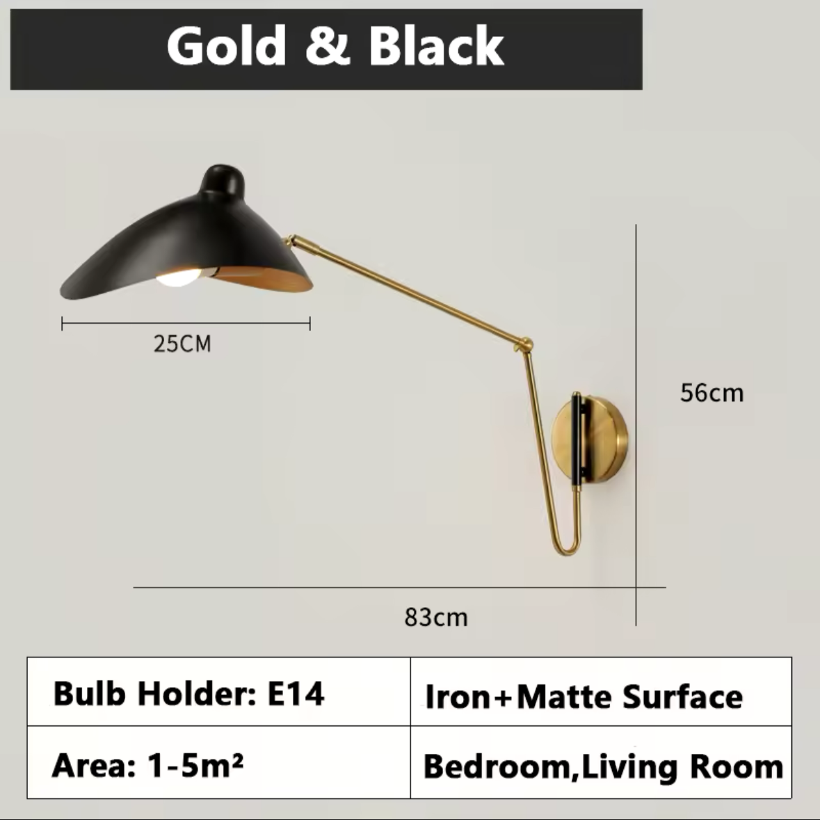 Modern Adjustable Bedside Wall Lamp