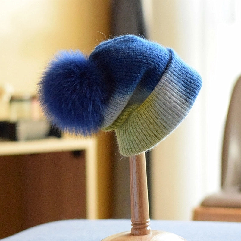 Women's Basic Retro Tie Dye Eaveless Wool Cap