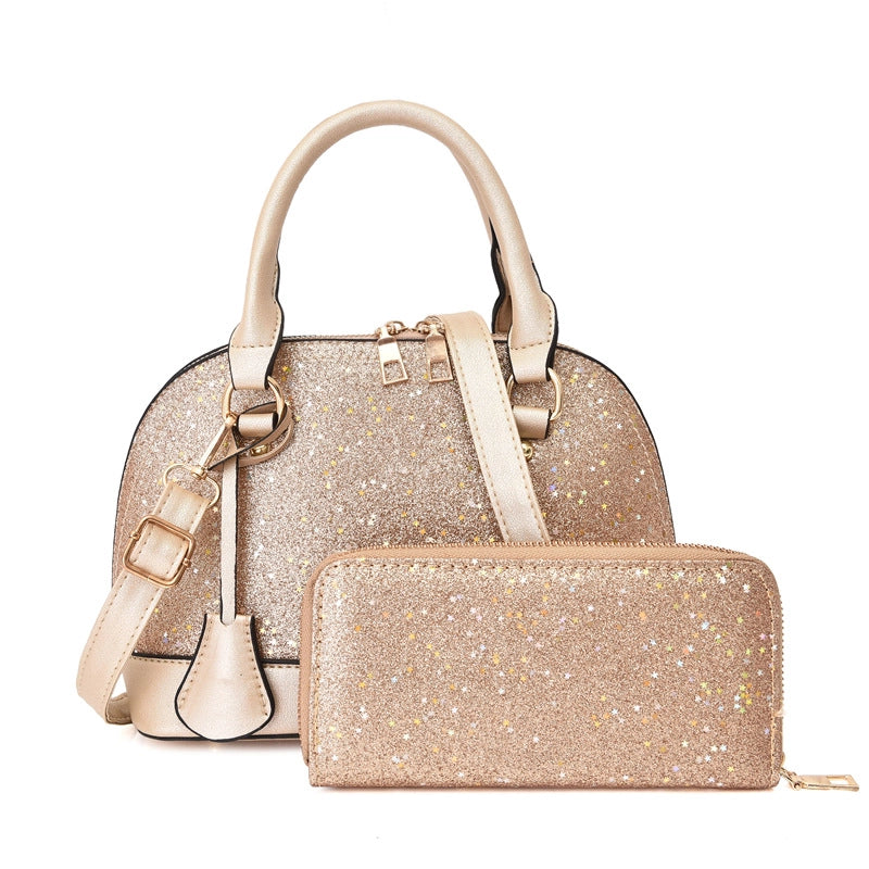 New Broadband Small Bag Women's New Korean-style Sequin Zipper Shoulder Crossbody Bag Solid Color Personalized Bag