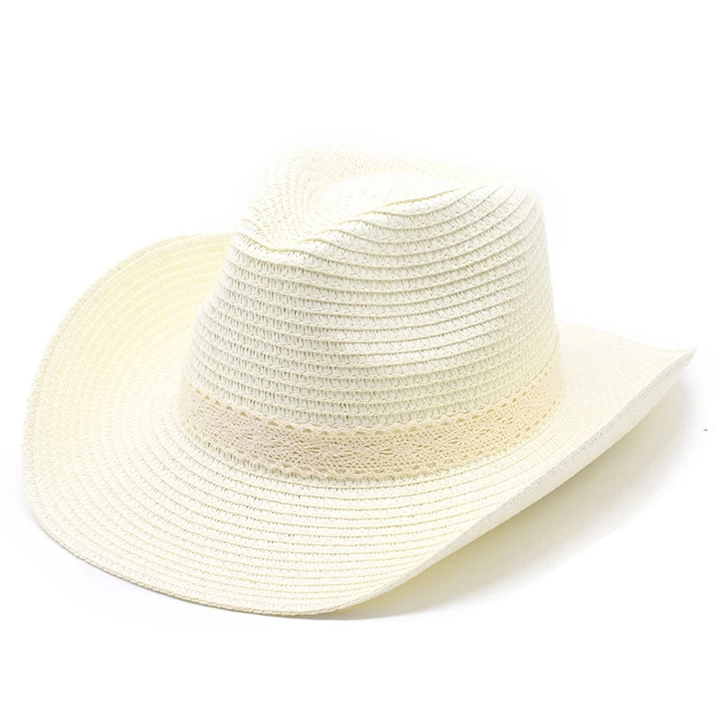 Unisex Classic Style Streetwear Solid Color Flat Eaves Straw Hat