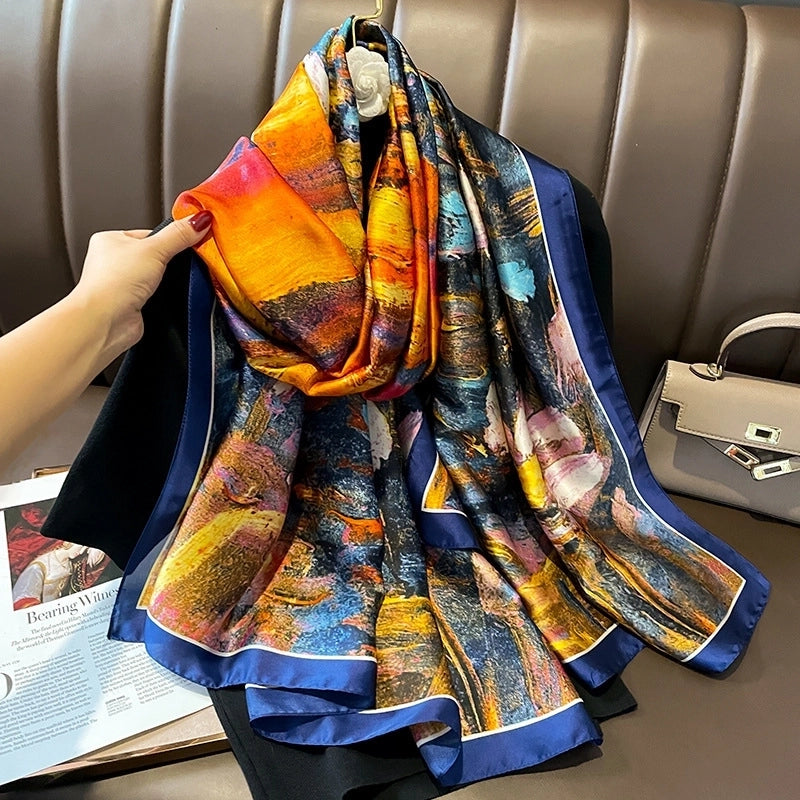 Thin Section Imitation Silk Shawl