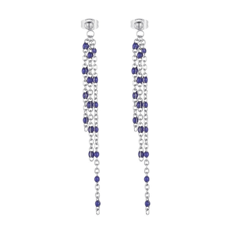 1 Pair Modern Style Tassel Plating Chain Stainless Steel 18K Gold Plated Drop Earrings