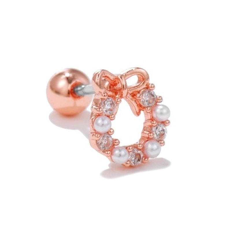 Fashion Geometric Brass Plating Zircon Ear Studs 1 Piece