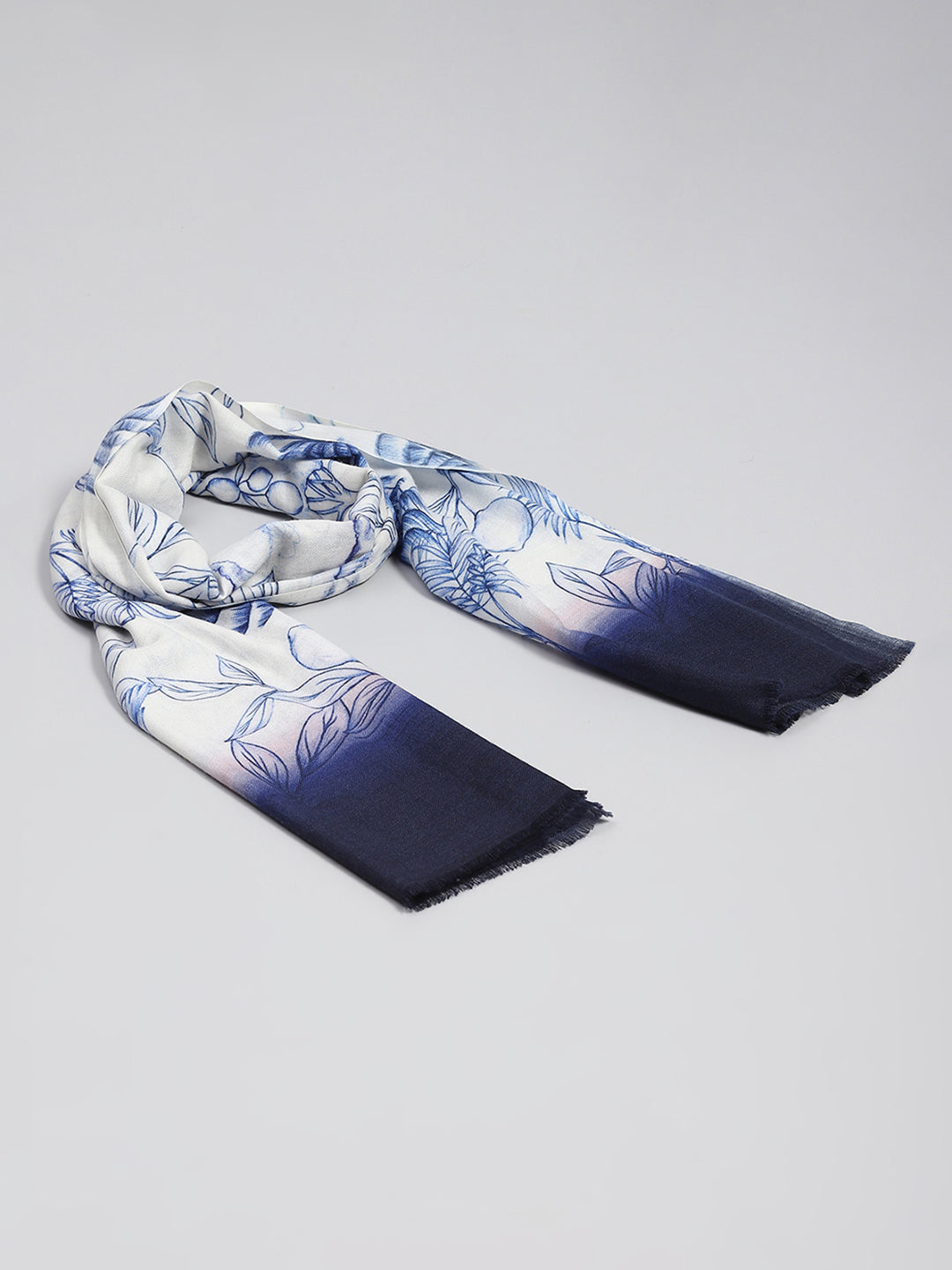 Women White Printed Stole