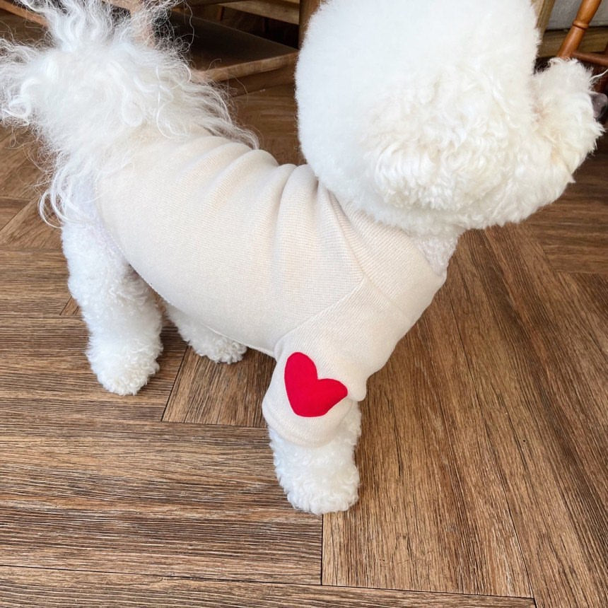 Heart Printed Warm Fleece Dog Cat Hoodie