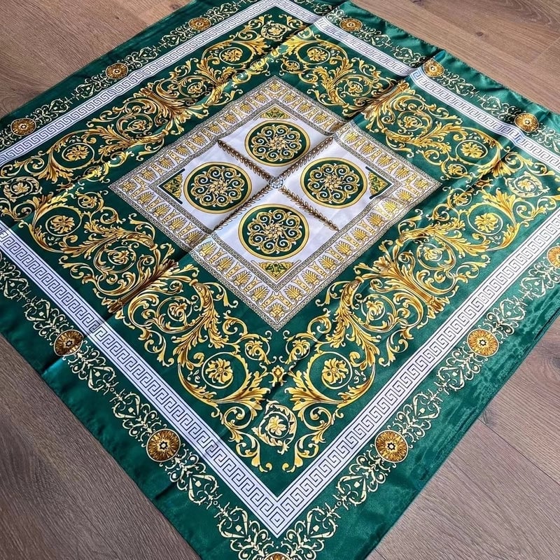 Women's Vintage Style Ethnic Style Printing Polyester Satin Silk Scarf Kerchief