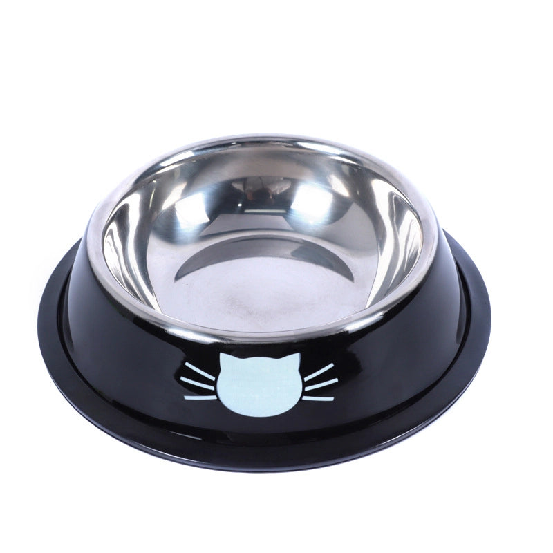 Pet Supplies Combination Stainless Steel Cat Dog Bowl Colorful Anti-slip Food Bowl Durable For Cats Dogs
