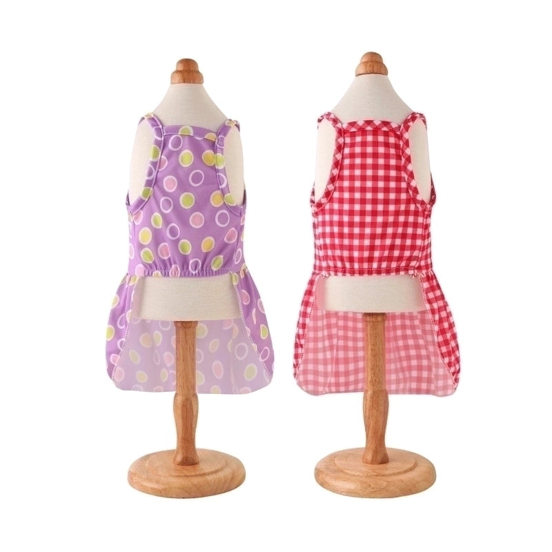Summer Thin Pet Dress Princess Style Teddy Cat Strap Polka Dot Skirt Dog Clothes