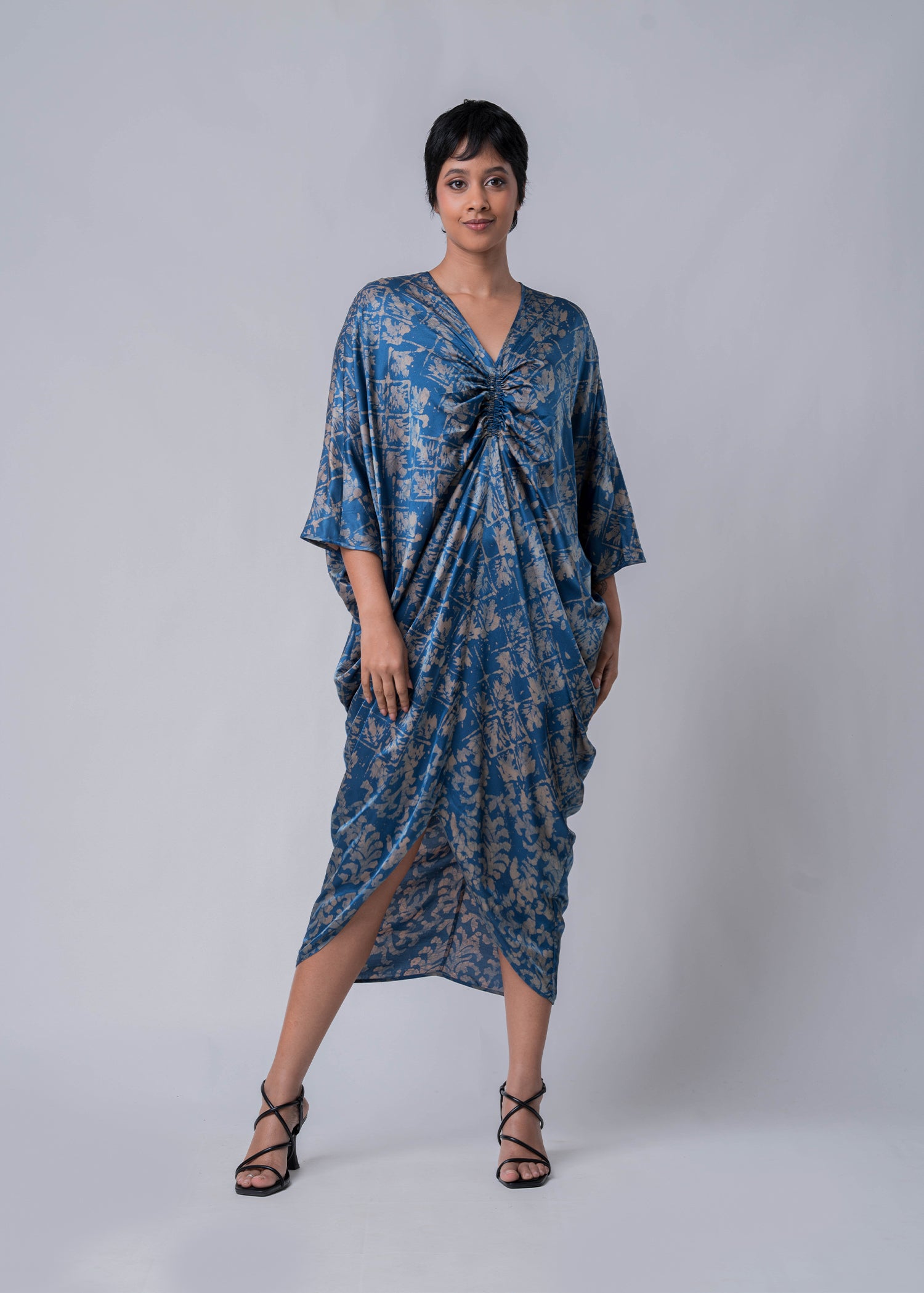 Front Rouched Kaftan Dress