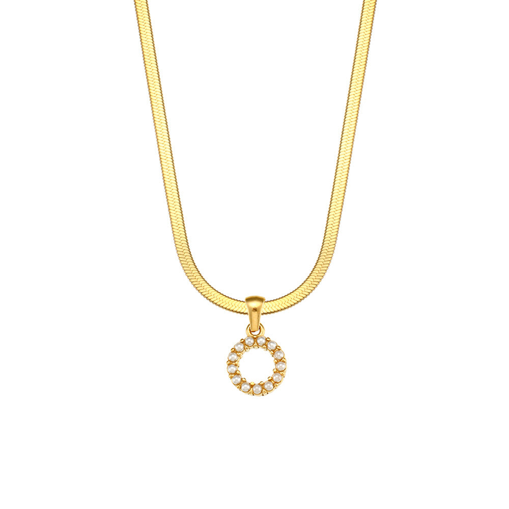 Fashion Letter Number Text Stainless Steel 18K Gold Plated Necklaces