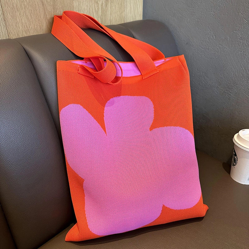 New Cartoon Sheep Knitted Shoulder Bag Women's High-grade Large Capacity Niche Casual Hand Bag Messenger Bag