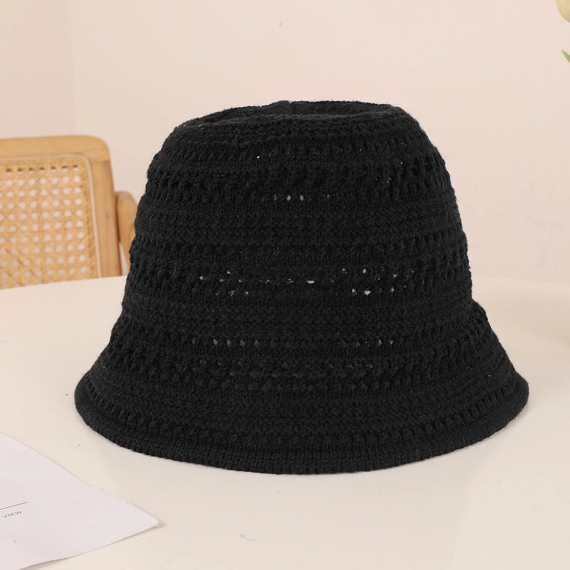 Women's Casual Minimalist Solid Color Solid Color Hollow Out Eaveless Bucket Hat