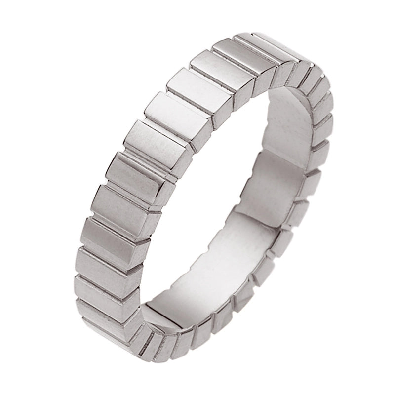 Minimalist Geometric Titanium Steel Polishing Plating Inlay Zircon Rings