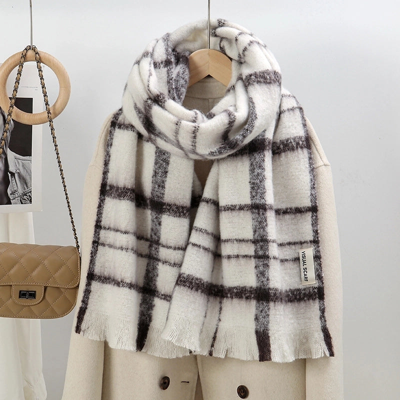 Stripe High-Grade Printed Tassel Scarf For Men And Women Retro Easy Matching Fashion Cashmere-like Shawl Scarf